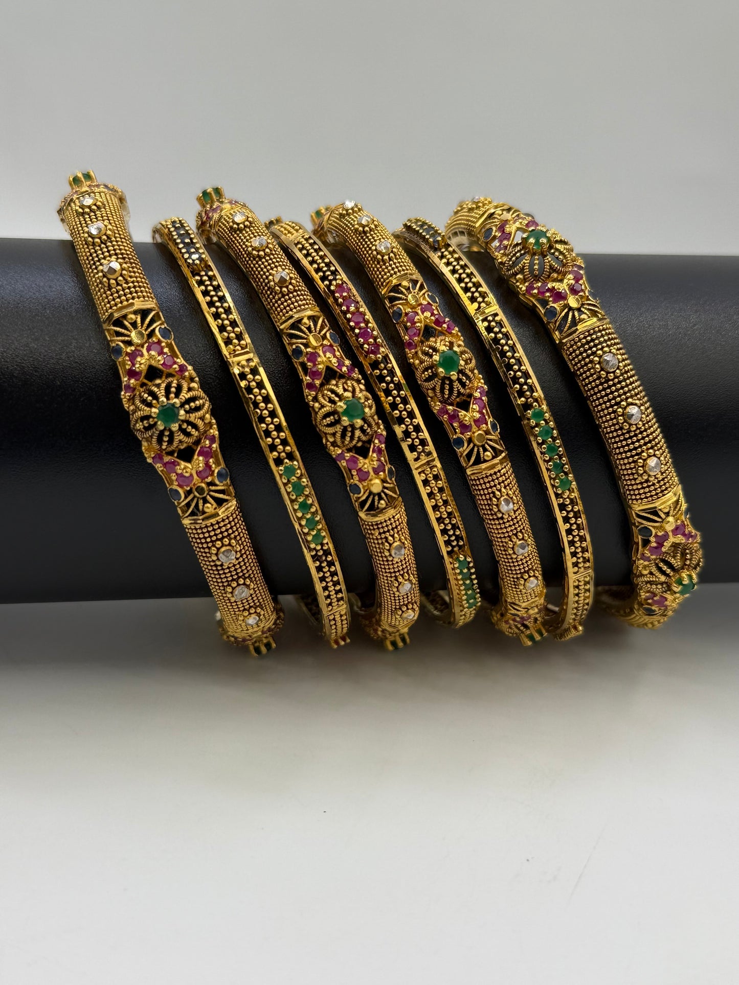 925 Silver Gold Plated Bangles-Sbg36