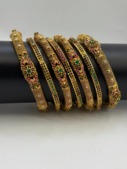 925 Silver Gold Plated Bangles-Sbg36