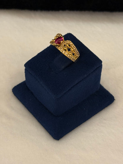 925 Silver GoldPlated Ring-Sr125