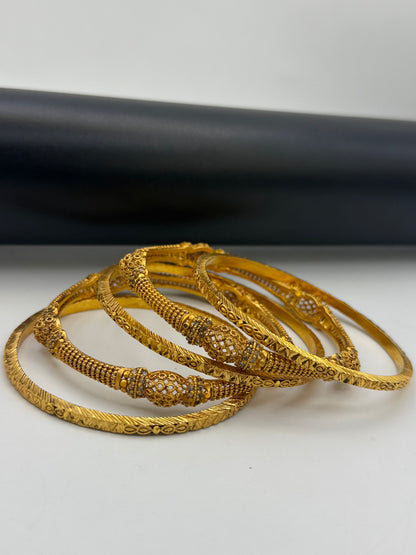 925 Silver Gold Plated Bangles-Sbg3