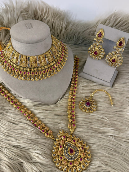 Crimson Radiance Bridal Set-Bs34