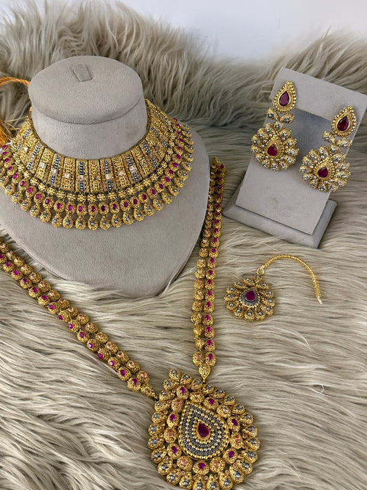 Crimson Radiance Bridal Set-Bs34