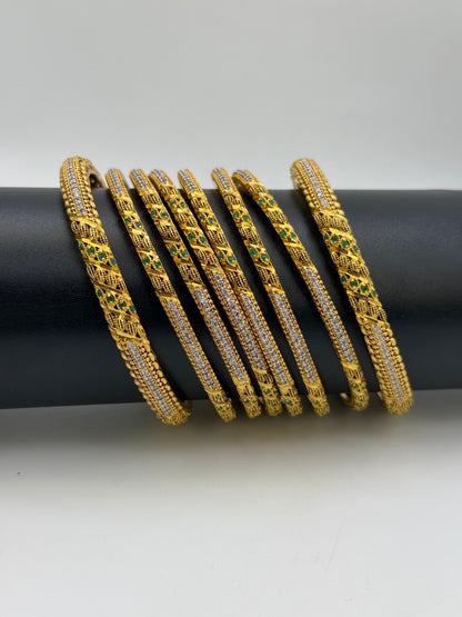 925 Silver Gold Plated Bangles-Sbg8