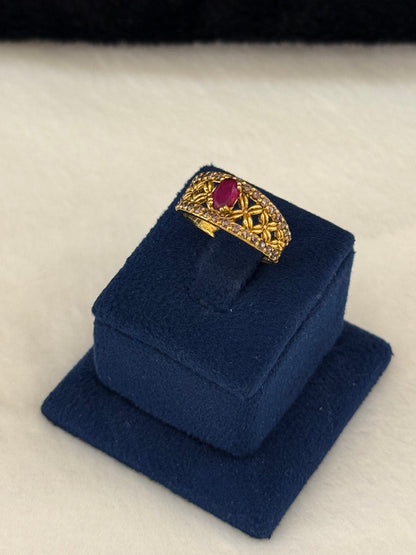 925 Silver GoldPlated Ring-Sr128