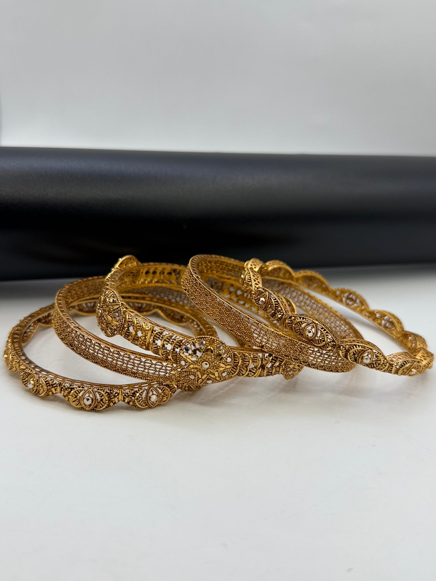 925 Silver Gold Plated Bangles-Sbg37