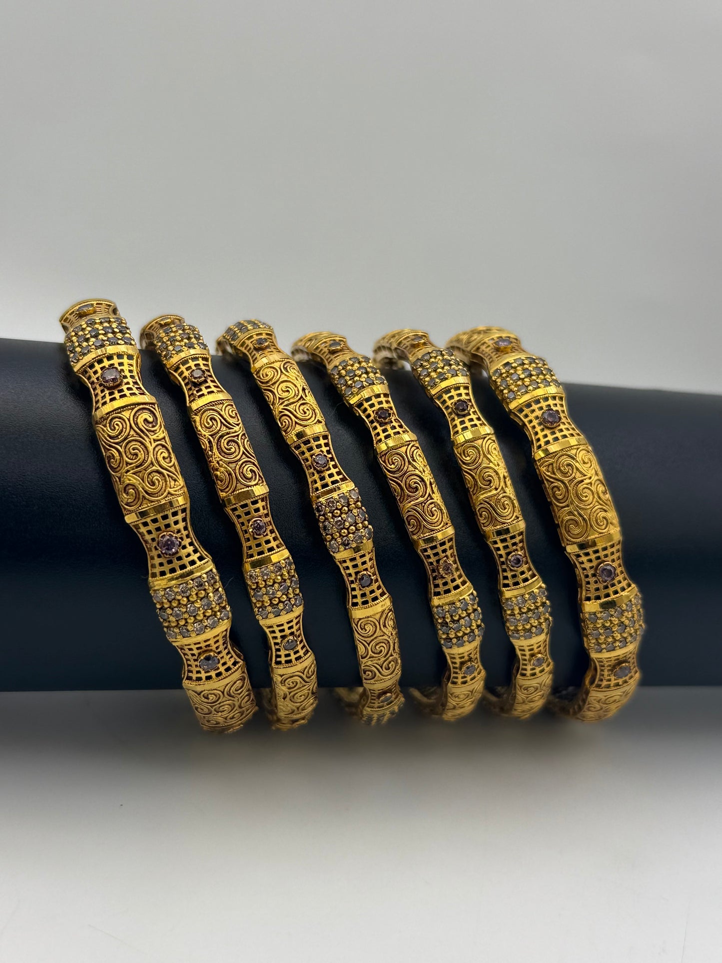 925 Silver Gold Plated Bangles-Sbg4