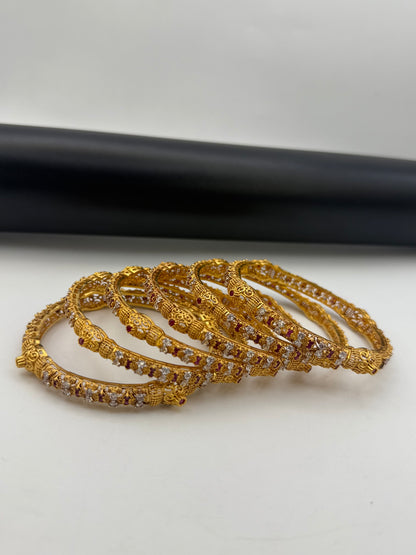 925 Silver Gold Plated Bangles-Sbg5