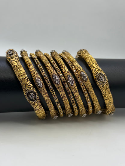 925 Silver Gold Plated Bangles-Sbg40