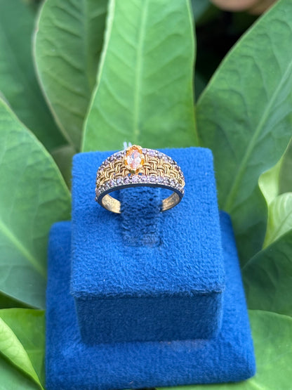 925 Silver GoldPlated Ring-Sr168