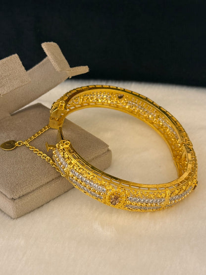 925 Silver Gold Plated Bangles-Sbg60
