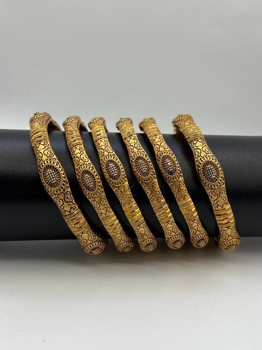 925 Silver Gold Plated Bangles-Sbg43