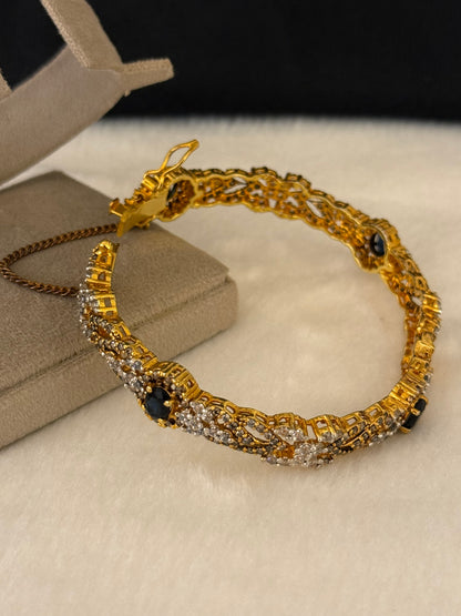 925 Silver Gold Plated Bangles-Sbg62