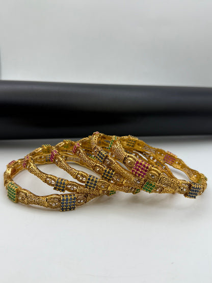 925 Silver Gold Plated Bangles-Sbg32