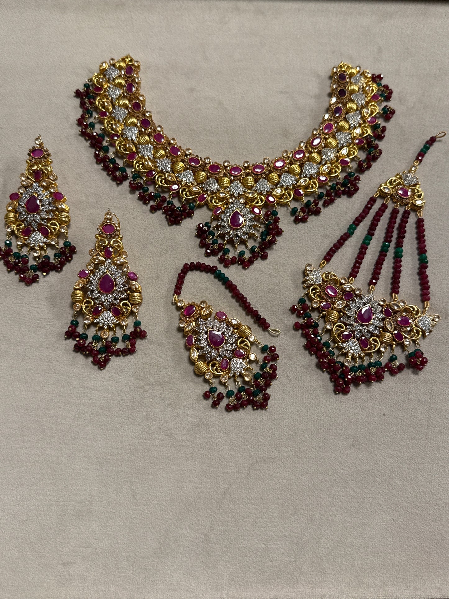 Emerald Ruby Bridal Set - Bs16