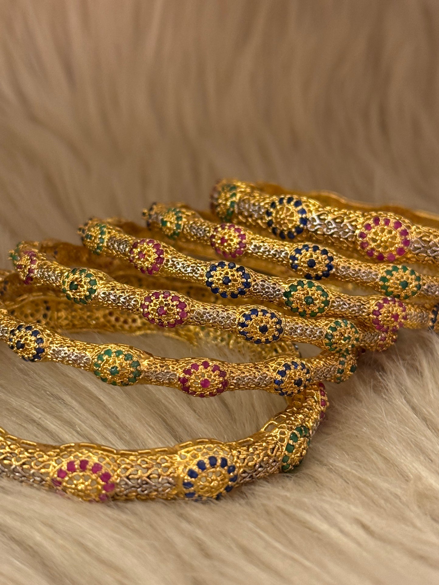 925 Silver Gold Plated Bangles-Sbg49