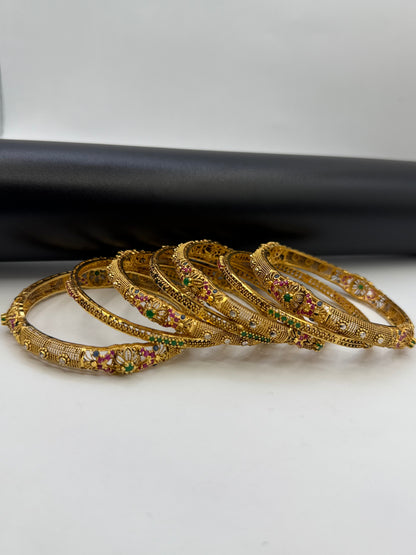 925 Silver Gold Plated Bangles-Sbg36