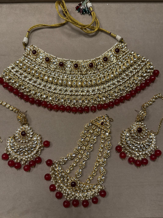 Indian Ruby Red Bridal set-Bs47