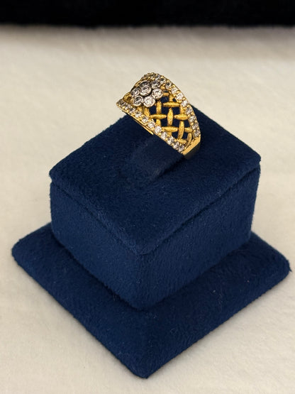 925 Silver GoldPlated Ring-Sr124