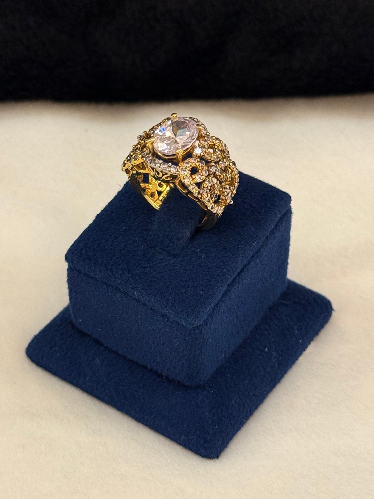 925 Silver GoldPlated Ring-Sr115