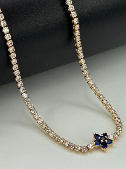 Sapphire Bloom Tennis Chain-Ch19