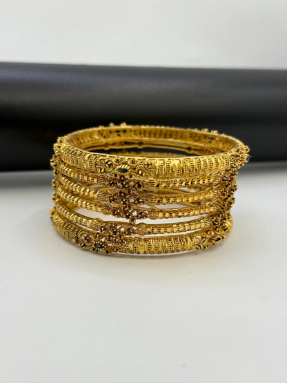 925 Silver Gold Plated Bangles-Sbg33