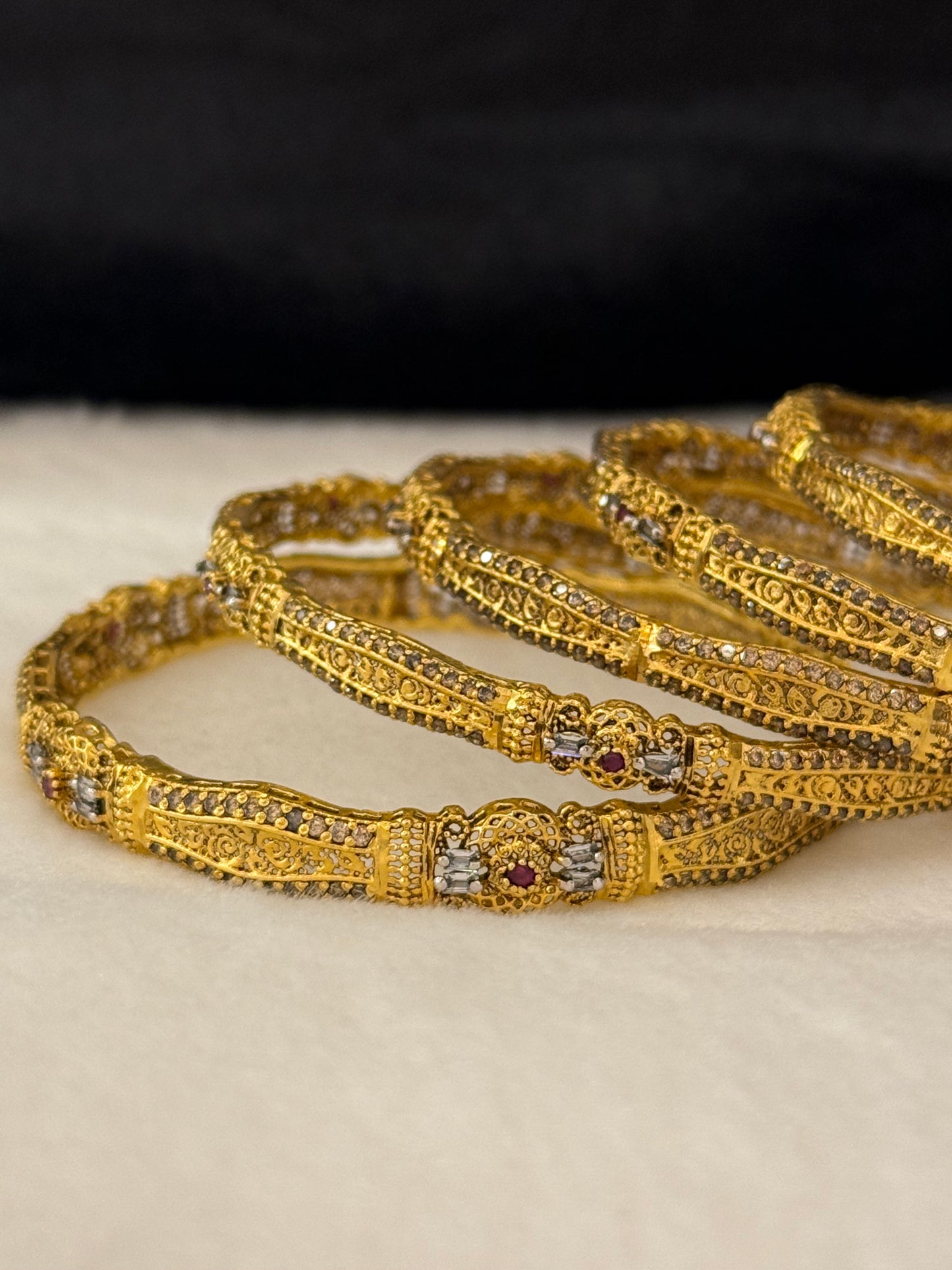 925 Silver GoldPlated Bangles-Sbg67