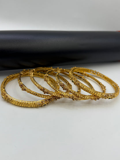 925 Silver Gold Plated Bangles-Sbg33