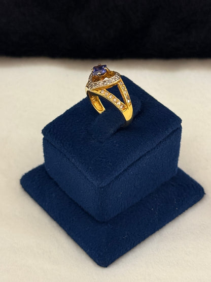 925 Silver GoldPlated Ring-Sr104