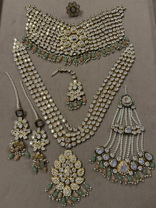 Gutka Kundan Mala Bridal sets-Bs55