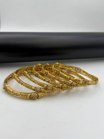 925 Silver Gold Plated Bangles-Sbg28