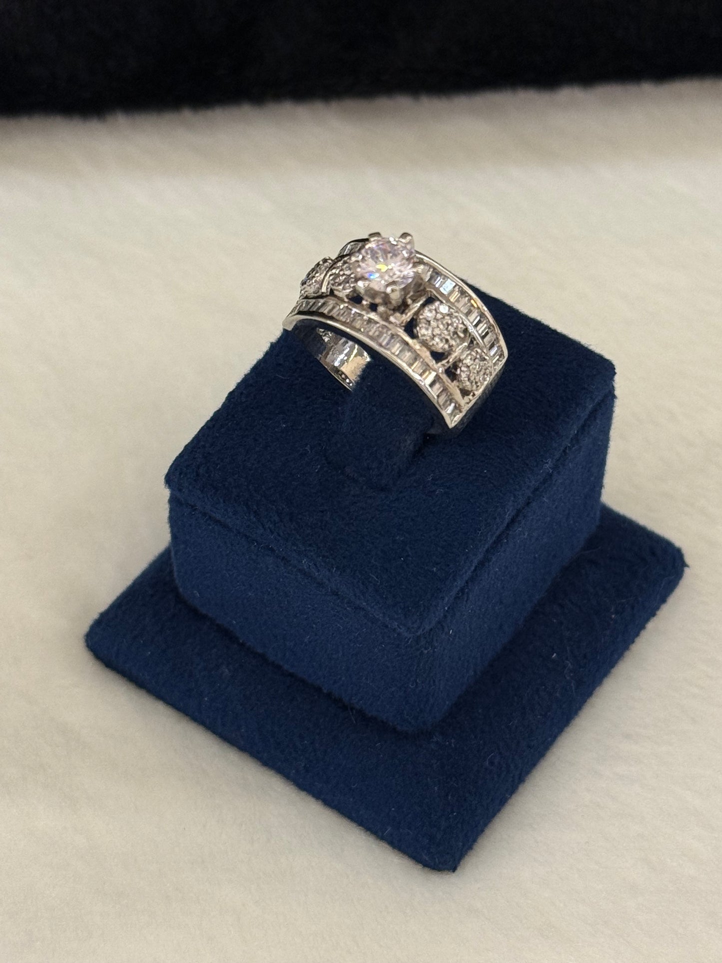 925 Silver Rhodium Plated Ring-Sr120
