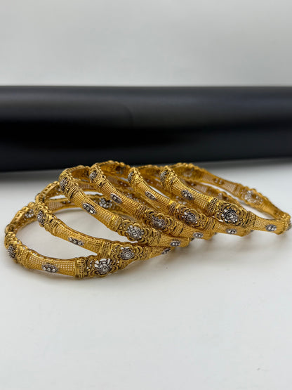 925 Silver Gold Plated Bangles-Sbg15