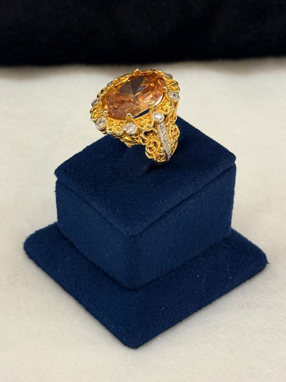 925 Silver GoldPlated Ring-Sr112