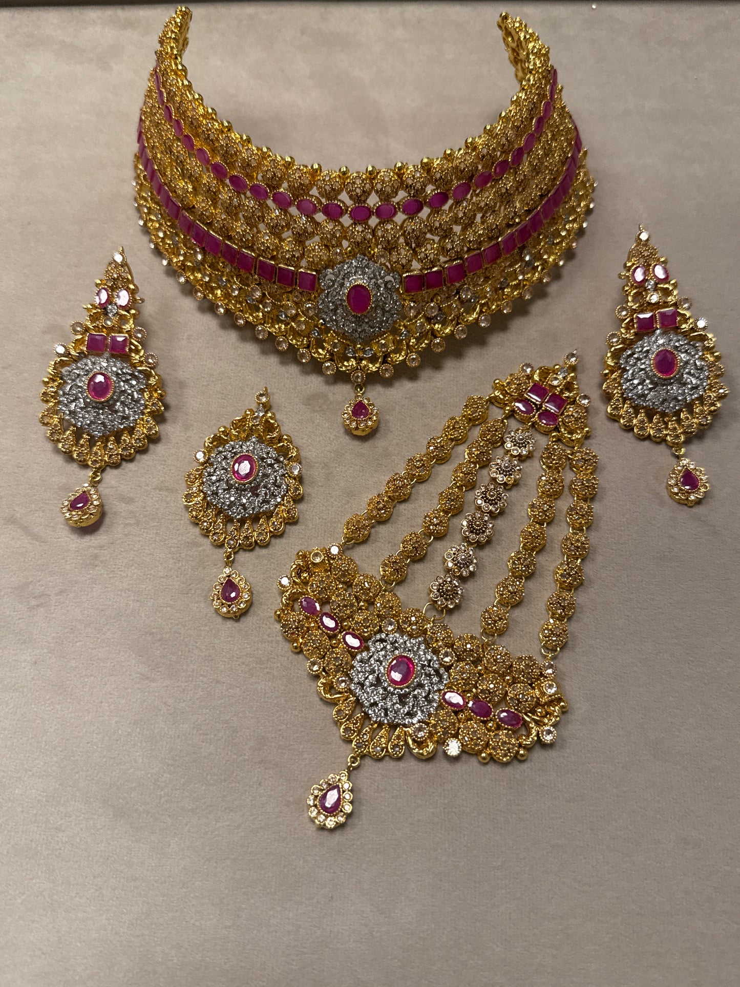 Crimson Royale Ruby Bridal Set-Bs48