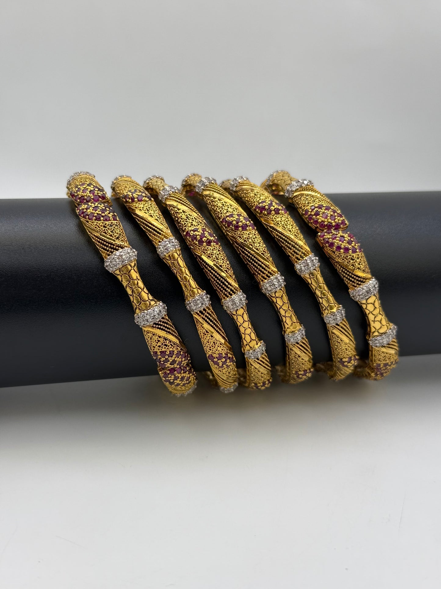 925 Silver Gold Plated Bangles-Sbg12