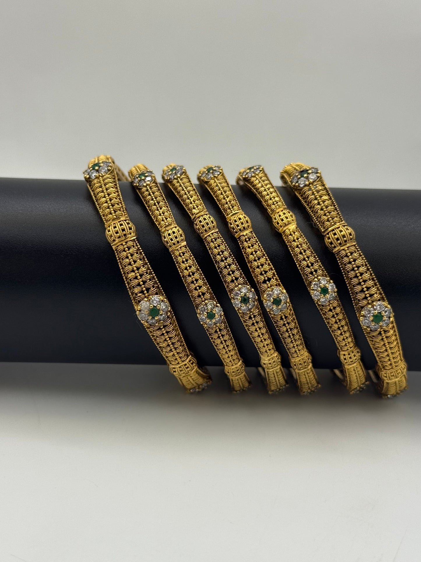 925 Silver Gold Plated Bangles-Sbg1