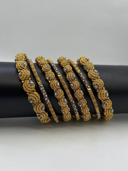 925 Silver Gold Plated Bangles-Sbg42