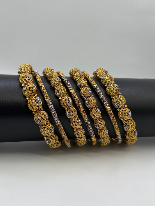 925 Silver Gold Plated Bangles-Sbg42