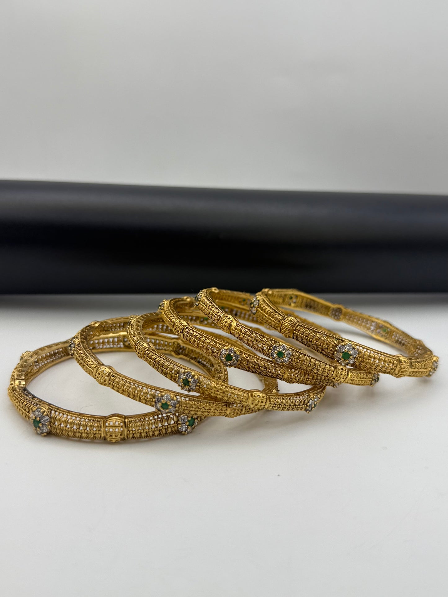 925 Silver Gold Plated Bangles-Sbg1
