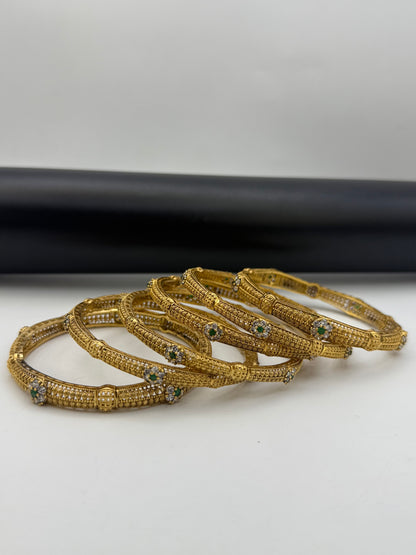 925 Silver Gold Plated Bangles-Sbg1
