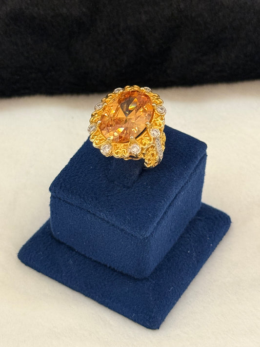 925 Silver GoldPlated Ring-Sr112