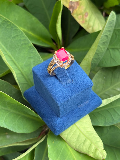 925 Silver GoldPlated Ring-Sr173