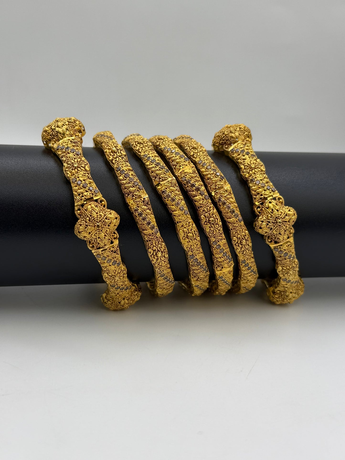 925 Silver Gold Plated Bangles-Sbg30