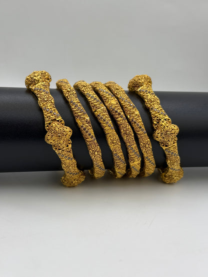 925 Silver Gold Plated Bangles-Sbg30