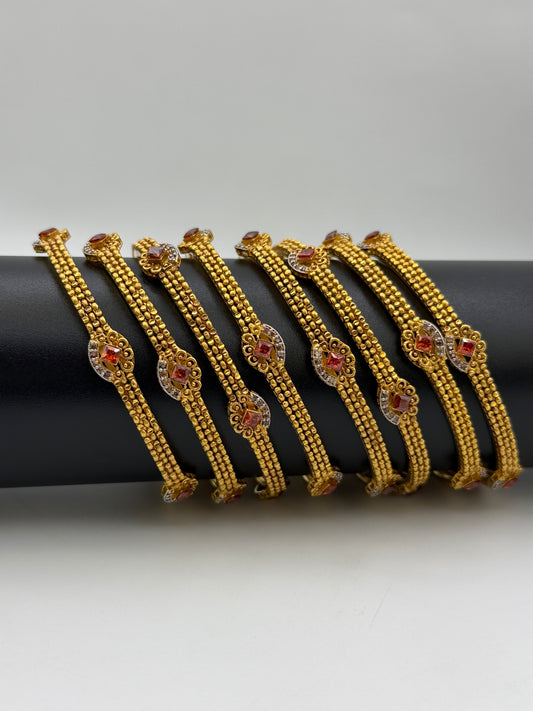925 Silver Gold Plated Bangles-Sbg29