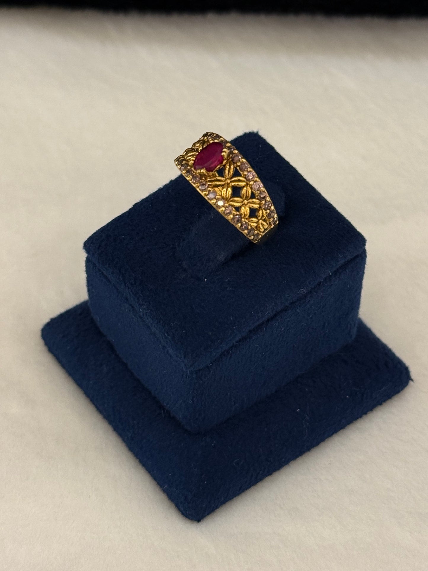 925 Silver GoldPlated Ring-Sr128