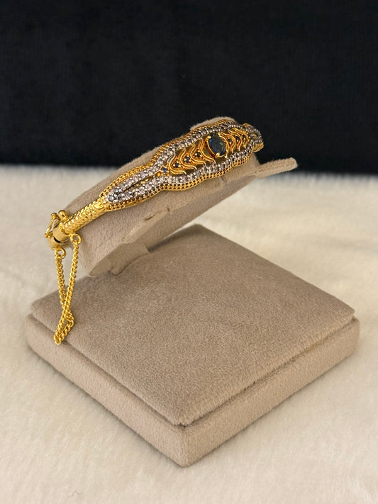 925 Silver Gold Plated Bangles-Sbg61