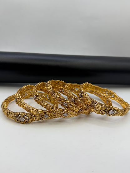 925 Silver Gold Plated Bangles-Sbg41