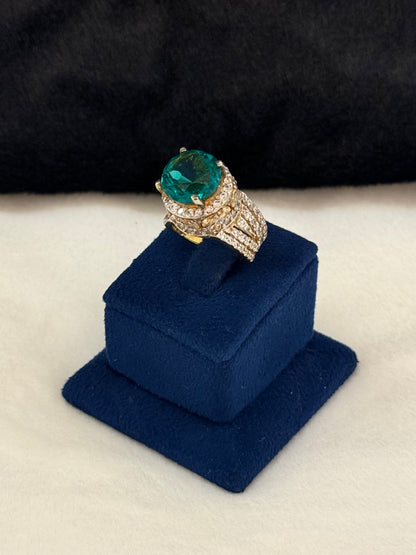 925 Silver GoldPlated Ring-Sr111