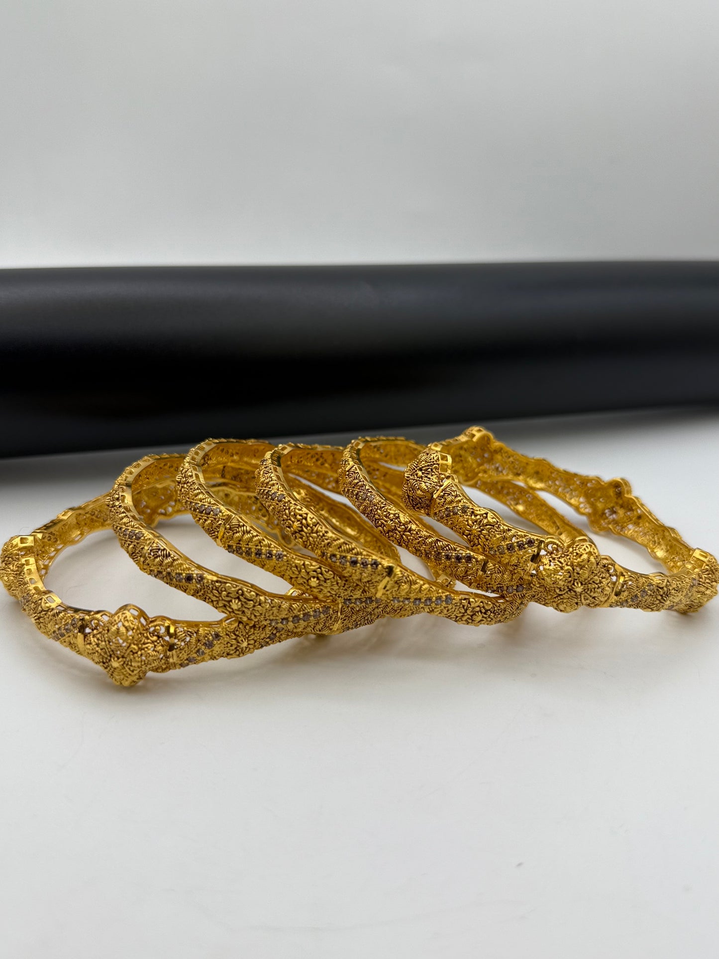 925 Silver Gold Plated Bangles-Sbg30